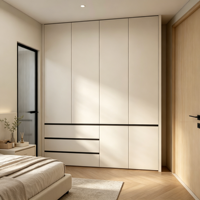Armoire de chambre de luxe de qualité artisanale pour suites de villas contemporaines, avec tiroirs