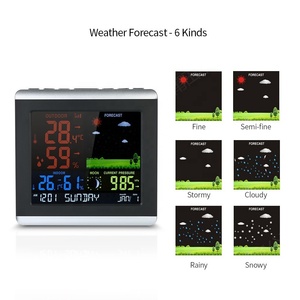 Orologio <span class=keywords><strong>da</strong></span> <span class=keywords><strong>Parete</strong></span> Atomico con Grande Display a Colori Costanti, Monitoraggio Temperatura Interna ed Esterna, Umidità, Stazione Meteo e Fasi Lunari - Product Image 2