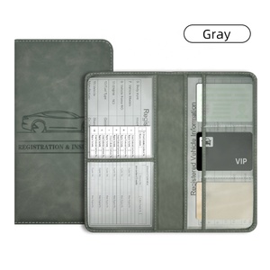 Organiseur de Documents Personnalisé Étui à Cartes en Cuir PU pour Permis de Conduire et Papiers de Voiture Portefeuille Support pour Immatriculation et <span class=keywords><strong>Assurance</strong></span> - Product Image 3