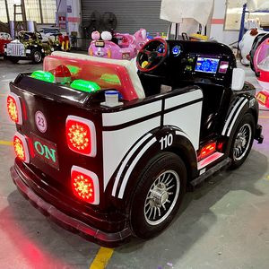 İndirimli aydınlatma büyük Kiddy binmek siyah renk pil oyuncak polis arabası çocuk Ride-on pil kumandalı çarpışan arabalar ile uzaktan - Product Image 4