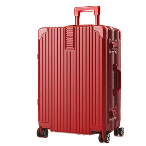 Valise de mariage rouge 24 pouces avec serrure à combinaison et roues pivotantes à 360 degrés pour coffre de dotage, bagage de voyage durable pour femme - Product Image 4