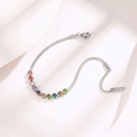 Bracelet chaîne serpent plat en acier inoxydable souple, personnalisé, de haute qualité, style français, avec diamants, pour la vente en gros