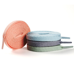 Youki HF Casual Retro <b>Soft</b> Four Colors 8mm Polyester Canvas Flat <b>Shoe</b> Laces - Product Image 1