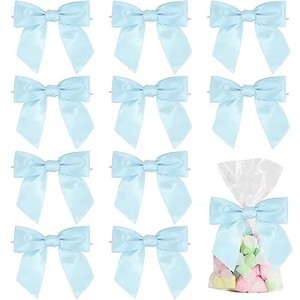 Lazos de Cinta de Raso Pre-Atados con Cierre de Alambre, 10 Piezas por Paquete, para Envolver Regalos, Decoración de Fiestas de Boda - Product Image 1