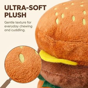 Nouveau jouet pour animaux de compagnie en coton écologique, durable, en forme de hamburger, emballé dans un sac, pour chiens et chats - Product Image 4