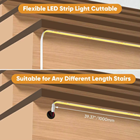 Kit de contrôleur d'éclairage d'escalier à LED avec détecteur de mouvement intelligent OEM bandes COB découpables éclairage d'escalier intérieur