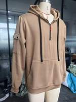 Sweatshirt, Atasan Lengan Panjang Pria Amerika Warna Solid dengan Tali Serut, Hoodie Kasual Olahraga Musim Gugur Musim Dingin dengan Saku Ganda di Samping.