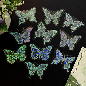 Adesivi Murali 3D a Forma di Farfalla con Effetto Olografico Laser, Decorazioni Rimovibili Fai-da-Te per Camera da Letto, Soggiorno, Cameretta - Product Image 3