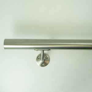 P110201-T1 <b>Wall</b> Handrail Contemporary Design Ø 42.4 INOX AISI 304 Satin Finish Type 1 Length 1.25m 2 Supports for <b>Railings</b> Decks - Product Image 1