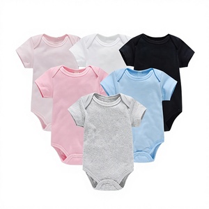 Combinaison en coton pour bébé nouveau-né, couleur unie, manches longues, fermeture à boutons, tricotée, 180-200 GSM, unisexe, pour 0-2 ans, saison printemps - Product Image 3