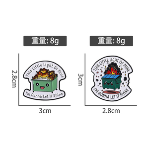 Sming Pins Esta pequeña luz mía Voy a dejar que brille Pin esmaltado Soporte emocional Basurero Broches de fuego Insignia de solapa - Product Image 6