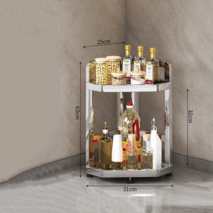 2/3 Layers Standing Type Metal Kitchen Spice Rack Corner Seasoning Storage Rack Spice Jar Organizer para <span class=keywords><strong>Home</strong></span> Acessórios - Product Image 6