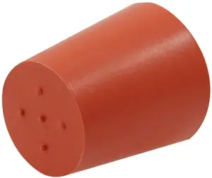 Bouchon conique en caoutchouc de silicone rouge à haute température avec revêtement en poudre