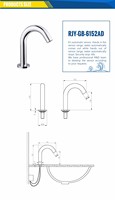 Robinet de lavabo mural moderne en laiton avec capteur sans contact, finition chromée, garantie 1 an