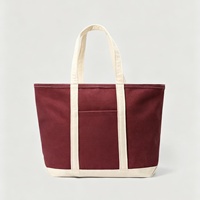 Sac fourre-tout en toile de coton réutilisable et écologique, avec logo personnalisé, tissu épais, bicolore, pour courses