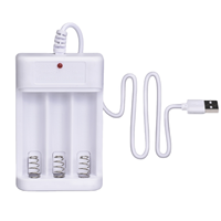 Pengisi Daya Baterai NiCd USB 3 Slot Grosir 1.2V Universal AA AAA untuk Mainan Remote Control