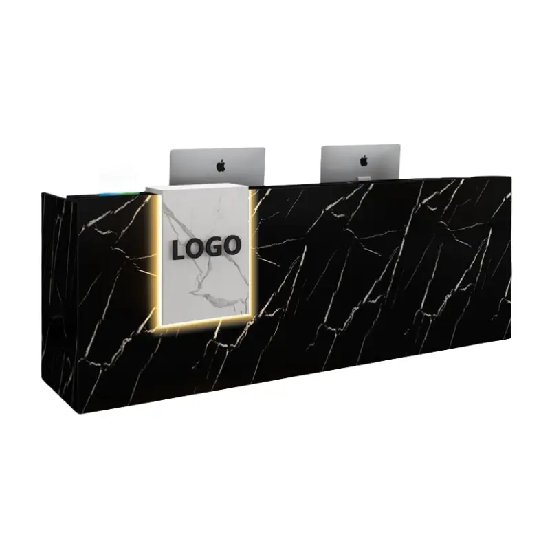 Moderno negozio di abbigliamento di colore formato personalizzato in legno salone di bellezza reception con LED