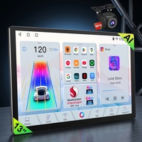 Autoradio portable 13 pouces 1/2 Din 4+64 Go avec écran tactile QLED, montage sur tableau de bord, Android 14, CarPlay, GPS, USB
