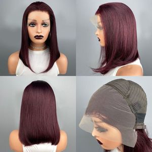 Acconciatura da donna in pizzo trasparente viola rosso 99J in pizzo trasparente 13 * 4HD - Product Image 2