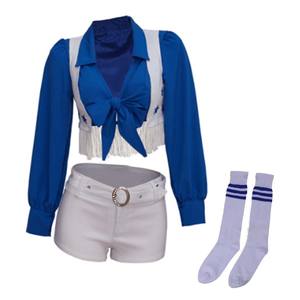 Pertemuan olahraga senam sekolah menengah Dallas <span class=keywords><strong>Cowgirl</strong></span> Cheerleader pakaian Cosplay CARR-039 - Product Image 5
