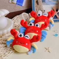 Porte-clés en peluche crabe mignon à succès, pendentif animal marin à griffes arc-en-ciel douces, cadeau pour enfants