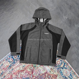 Veste coupe-vent en nylon à motif écossais, haute qualité, patchwork, imperméable, légère, personnalisable - Product Image 1