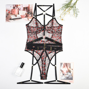 ManufactureNew 2024 tentación conjunto de lencería Sexy para <span class=keywords><strong>mujeres</strong></span> con curvas gran oferta de lencería fina de encaje decoración con lentejuelas Control firme - Product Image 6