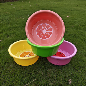 Children's Plastic Fruit <b>Basin</b> <b>Round</b> Washbasin For Storage And Washing Colorful Cartoon Design - Product Image 1