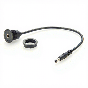 <strong>DC</strong> Power 5.5mm X 2.1mm Jack Male to Female Round Panel Mount Extension Cable, <strong>DC</strong>-099 Chassis Flush Mount, Power DC5521 <strong>Socket</strong> - Product Image 1