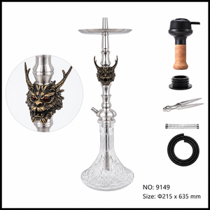 Ensemble Chicha de Luxe en Acier Inoxydable avec Base en Verre Dragon Clown et Tuyau Unique – Vente en Gros OEM - Product Image 4