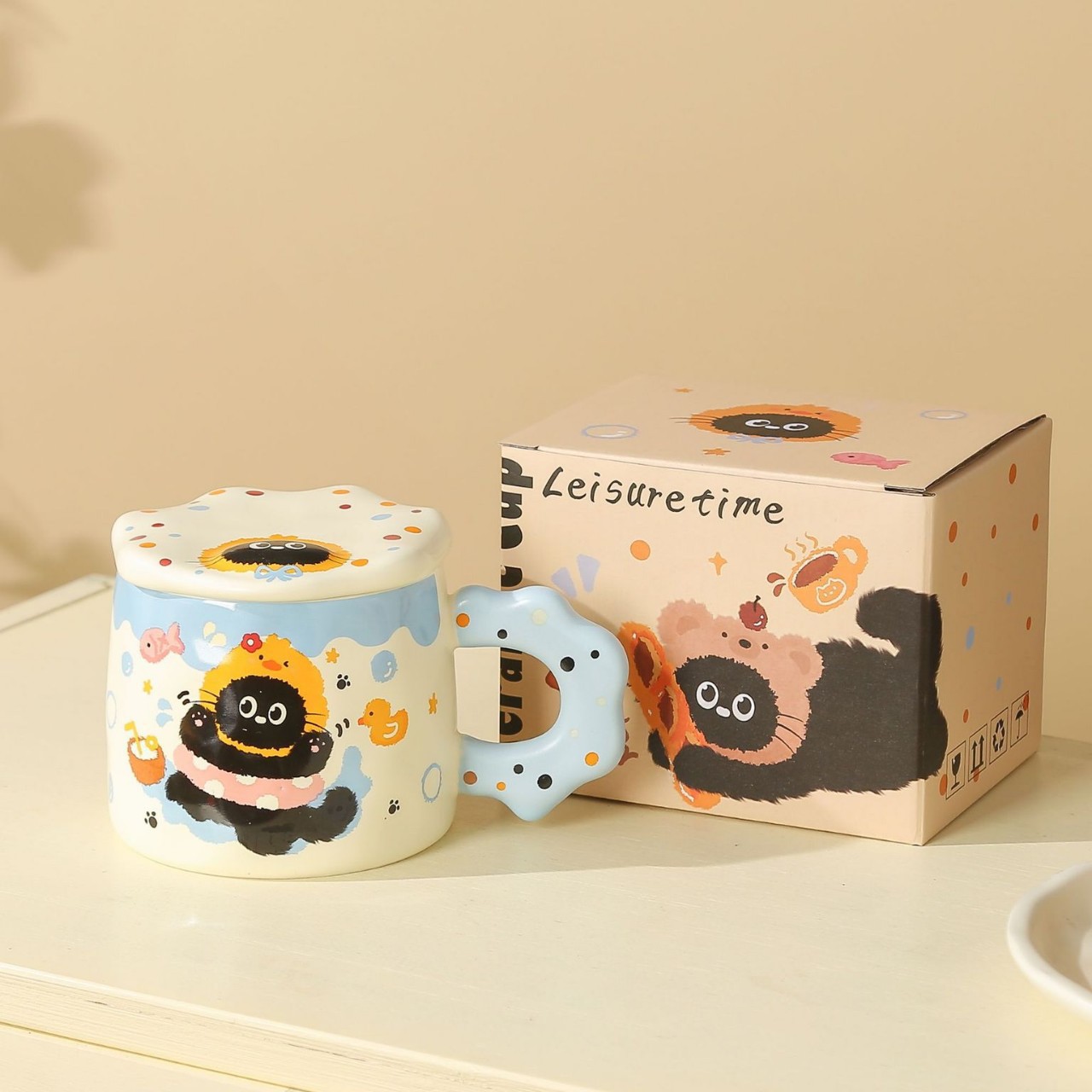 Tasse en céramique bleue de 400ml