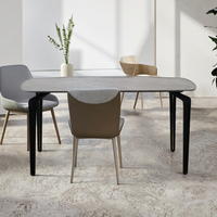 Usine chinoise vend des tables à manger extensibles modernes de luxe léger avec pieds en métal et plateau en céramique ou verre trempé pour hôtels