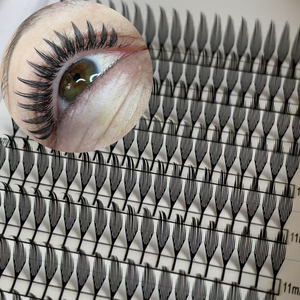 Cils Anime Effilés et Pointus Noirs et Marron Très Vendus, Clusters de Cils Faits Main en Fibres Douces pour Application Autonome - Product Image 2