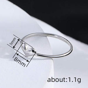 Anello semplice in acciaio inossidabile a forma di cuore per regalo unisex, gioielli di moda T0321 - Product Image 4