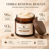 Crème hydratante éclaircissante au rétinol et à la caféine OEM/ODM, soin de la peau, réduit la mélanine, raffermissante, lissante, anti-âge, crème pour le visage