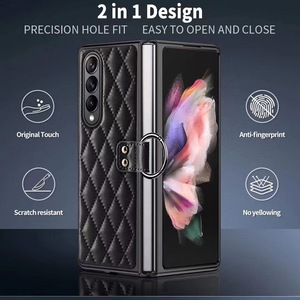 Lusso per Z Fold 5 4 custodia per telefono custodia protettiva completa con anello in pelle PU con pellicola protettiva in vetro per <span class=keywords><strong>Samsung</strong></span> <span class=keywords><strong>Galaxy</strong></span> Z Fold 3 - Product Image 3