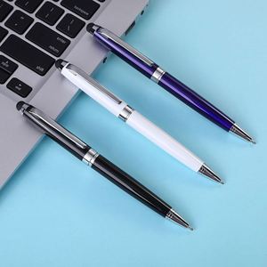 Nouveau stylo bille de luxe en métal noir pour bureau, personnalisable avec logo, recyclable, compatible tactile, impression sérigraphique - Product Image 1