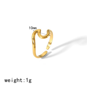 Cincin baja tahan karat wanita, cincin tipis lapisan emas 18 K sederhana sederhana sederhana antialergi - Product Image 2