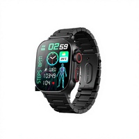 Montre connectée carrée en cuir 2025 avec écran tactile Android, chargement magnétique, appels 4G indépendants, suivi d'activité et ECG santé