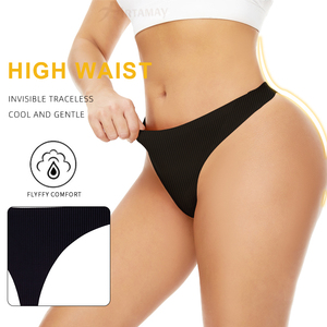 Tanga Senza Cuciture a Vita Bassa con Strisce, Asciugatura Rapida, per Ragazze e Donne - Product Image 3
