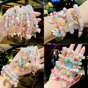 Pulseras <span class=keywords><strong>de</strong></span> Cuentas <span class=keywords><strong>de</strong></span> Cristal para Niños, Pulseras <span class=keywords><strong>de</strong></span> Amistad para Niñas, Joyería Infantil con Forma <span class=keywords><strong>de</strong></span> Fruta y Corazón, Accesorios al por Mayor - Product Image 2