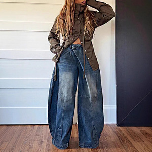 BR5779 Nouveau jean ample rétro délavé et déchiré pour femme avec ceinture réversible <span class=keywords><strong>Hiver</strong></span> - Product Image 4