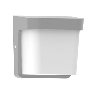 Applique da esterno IP65 in policarbonato, E27, 17x17x14 cm, grigio; ideale per illuminare cortili e spazi all'aperto. - Product Image 1