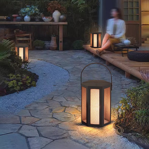 Lanterne de jardin de style japonais imperméable à l'eau, lumière LED alimentée par batterie, pour cour, pelouse, terrasse, balcon - Product Image 1