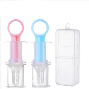 Baby Silicone Drug Feeder Syringe Type Mills Nipple Medicine Feeder On Both Sides with pp storage box