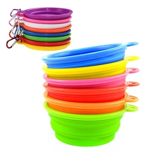 Comederos de agua para perros plegables para mascotas de Color puro sólido de silicona respetuosos con el medio ambiente, 11 colores disponibles - Product Image 2