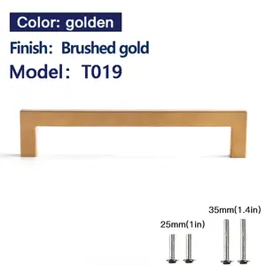 Altın kolu T Bar Ss201 içi boş paslanmaz çelik dolap kolu ile ucuz fiyat