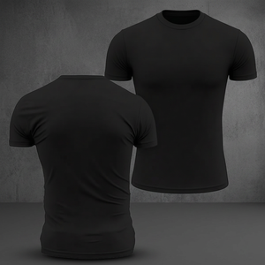 <b>Men's</b> Slim Fit <b>Compression</b> T-<b>Shirt</b> Short Sleeve O-Neck Knitted Sporty Solid 180g Blank Quick Dry Fitness <b>Shirt</b> - Product Image 2