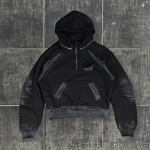 Sudadera con Capucha Personalizada para Hombre, Estilo Vintage, Lavado Ácido, Algodón de Alta Calidad, Sudadera con Capucha y Cierre de Cremallera de un Cuarto para Hombre - Product Image 3