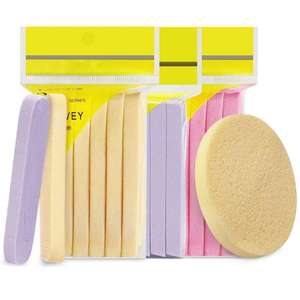 Hình bầu dục hình 12 cái/túi Facial Sponge Puff nén PVA Sponge khô Dải tẩy tế bào chết làm sạch miếng bọt biển - Product Image 2